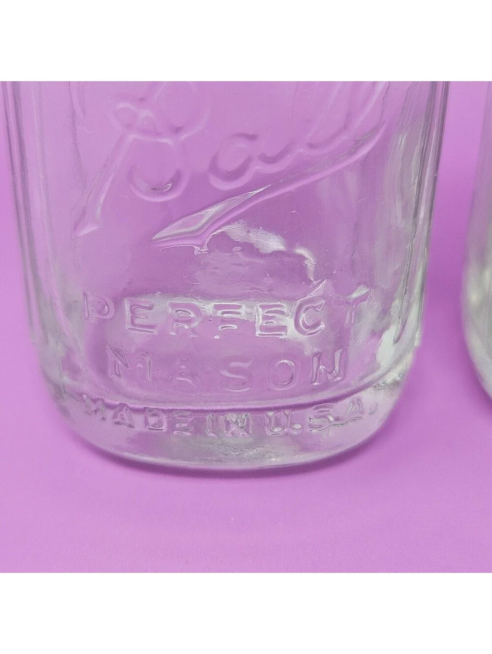 Vintage Ball Perfect Mason Jar Salt and Pepper Shakers Glass Set Made In USA